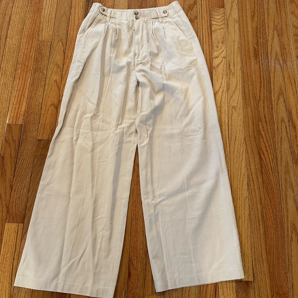 Madewell Wide Leg Pants in Cream